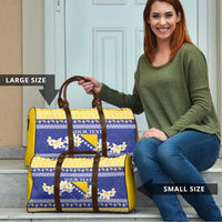 Personalized Bosnia and Herzegovina Christmas Travel Bag Coat Of Arms Srecan Bozic - Wonder Print Shop