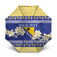 Personalized Bosnia and Herzegovina Christmas Umbrella Coat Of Arms Srecan Bozic - Wonder Print Shop