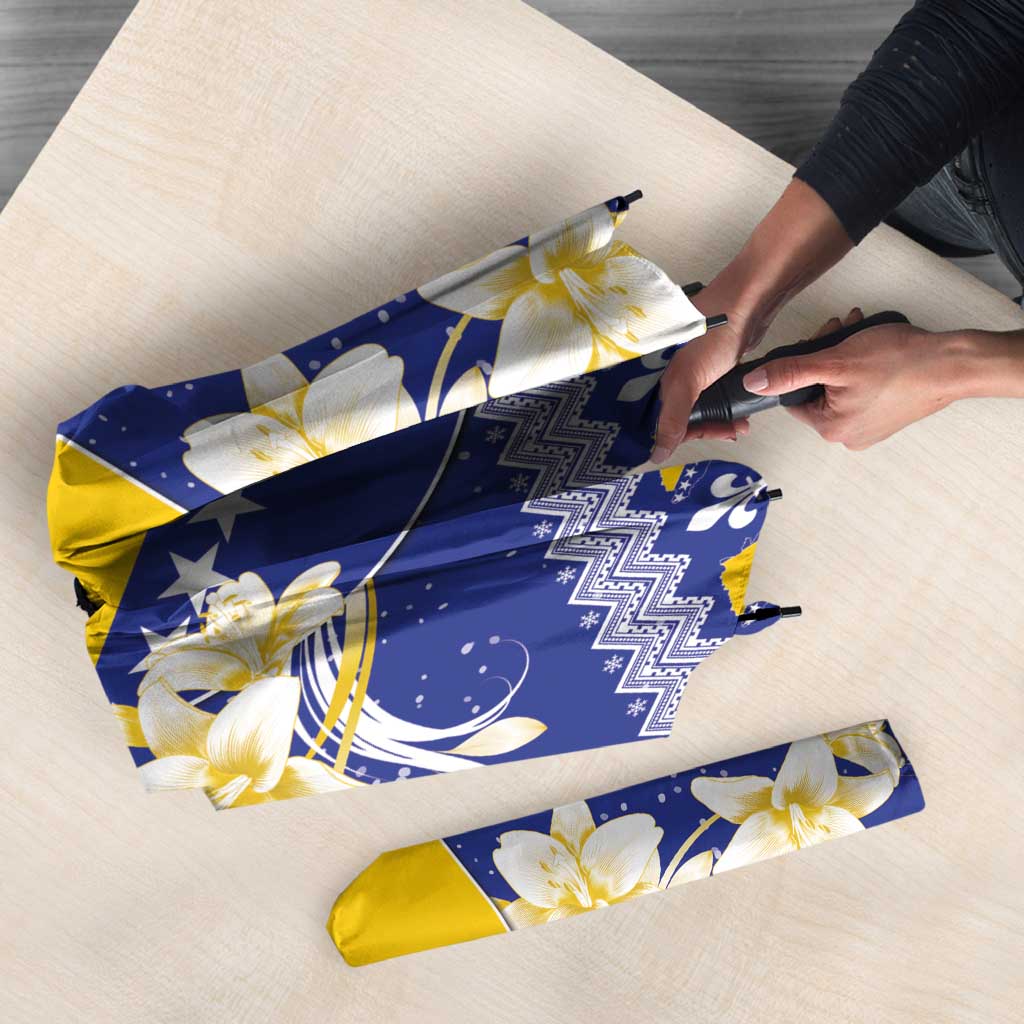 Personalized Bosnia and Herzegovina Christmas Umbrella Coat Of Arms Srecan Bozic - Wonder Print Shop