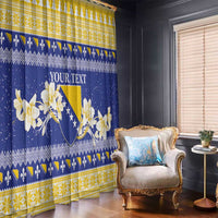 Personalized Bosnia and Herzegovina Christmas Window Curtain Coat Of Arms Srecan Bozic - Wonder Print Shop