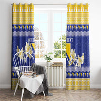 Personalized Bosnia and Herzegovina Christmas Window Curtain Coat Of Arms Srecan Bozic - Wonder Print Shop