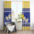 Personalized Bosnia and Herzegovina Christmas Window Curtain Coat Of Arms Srecan Bozic - Wonder Print Shop