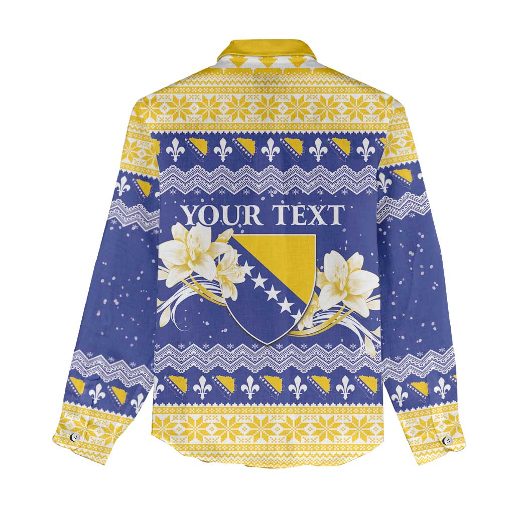 Personalized Bosnia and Herzegovina Christmas Women Casual Shirt Coat Of Arms Srecan Bozic - Wonder Print Shop