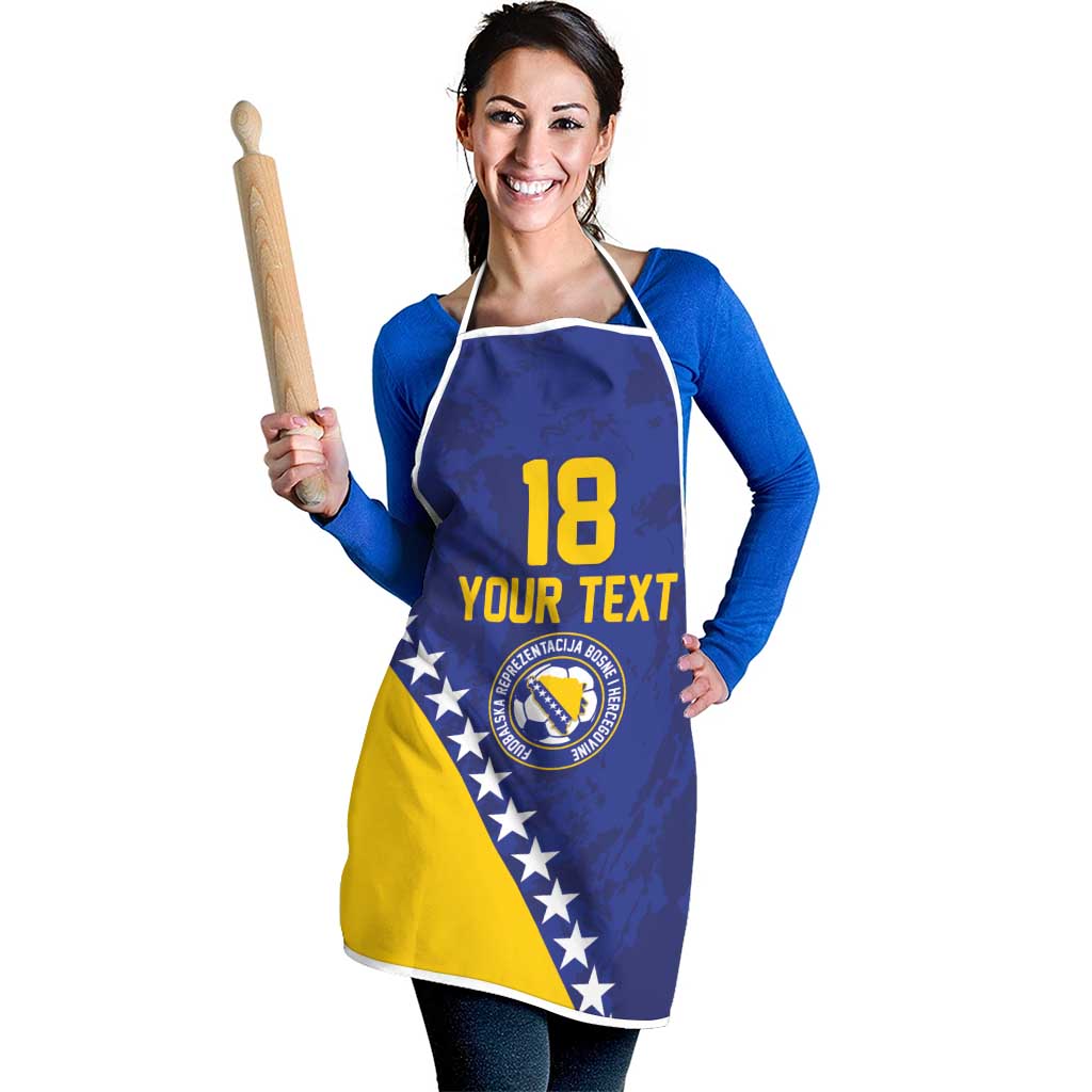 Custom Bosnia and Herzegovina Football Apron Go Champion Sporty Style - Wonder Print Shop
