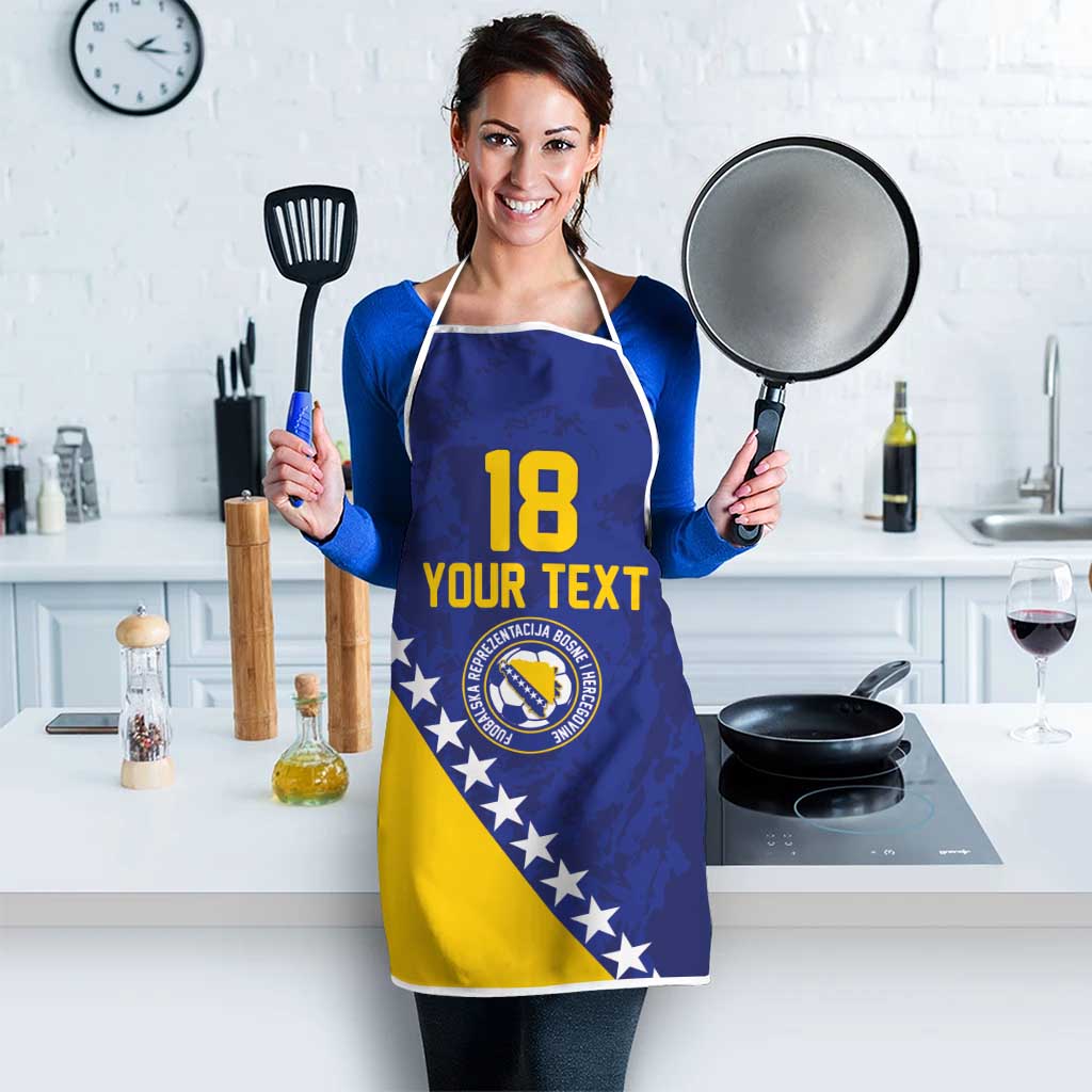Custom Bosnia and Herzegovina Football Apron Go Champion Sporty Style - Wonder Print Shop