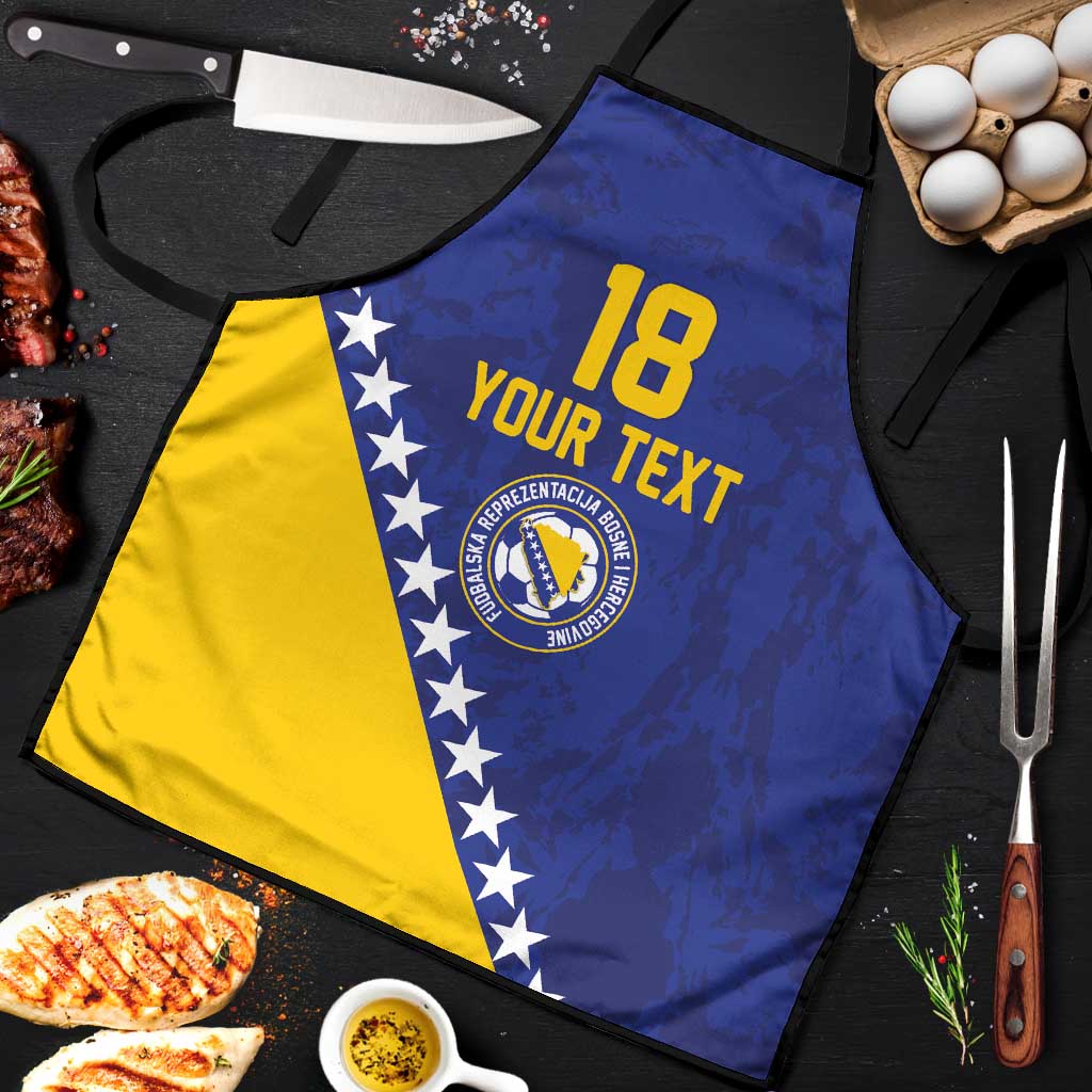 Custom Bosnia and Herzegovina Football Apron Go Champion Sporty Style - Wonder Print Shop