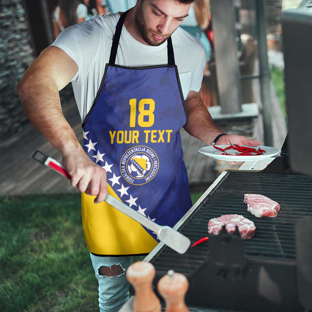 Custom Bosnia and Herzegovina Football Apron Go Champion Sporty Style - Wonder Print Shop