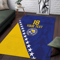 Custom Bosnia and Herzegovina Football Area Rug Go Champion Sporty Style - Wonder Print Shop