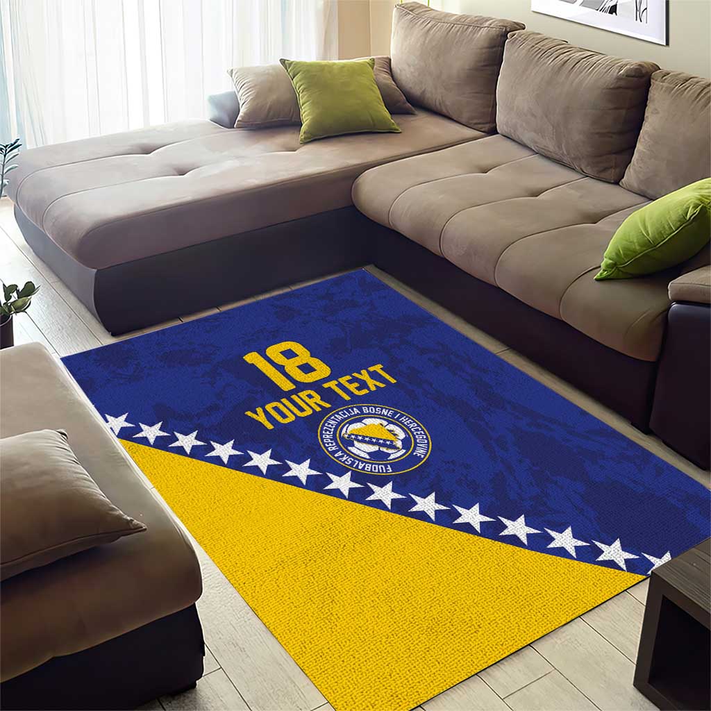 Custom Bosnia and Herzegovina Football Area Rug Go Champion Sporty Style - Wonder Print Shop