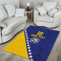 Custom Bosnia and Herzegovina Football Area Rug Go Champion Sporty Style - Wonder Print Shop