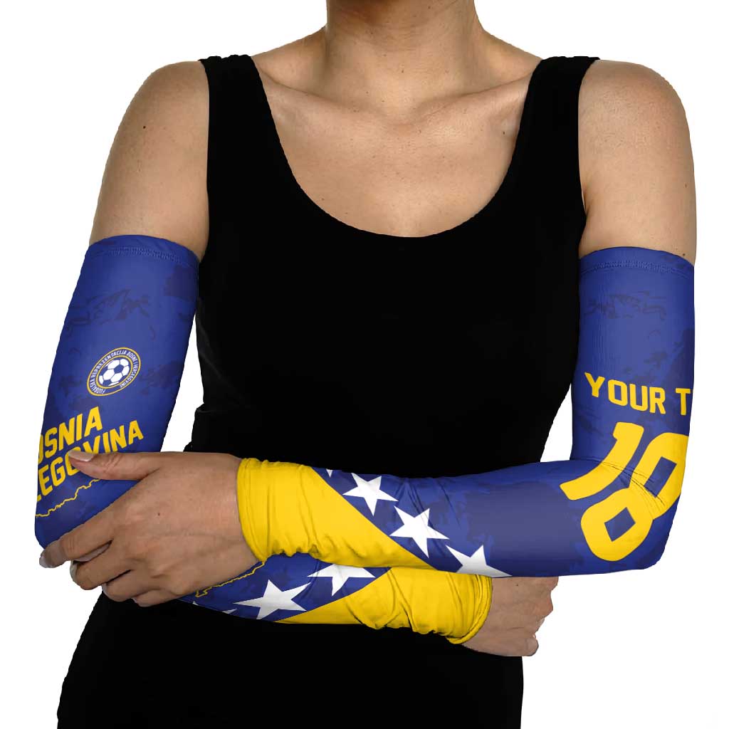 Custom Bosnia and Herzegovina Football Arm Sleeves Go Champion Sporty Style - Wonder Print Shop