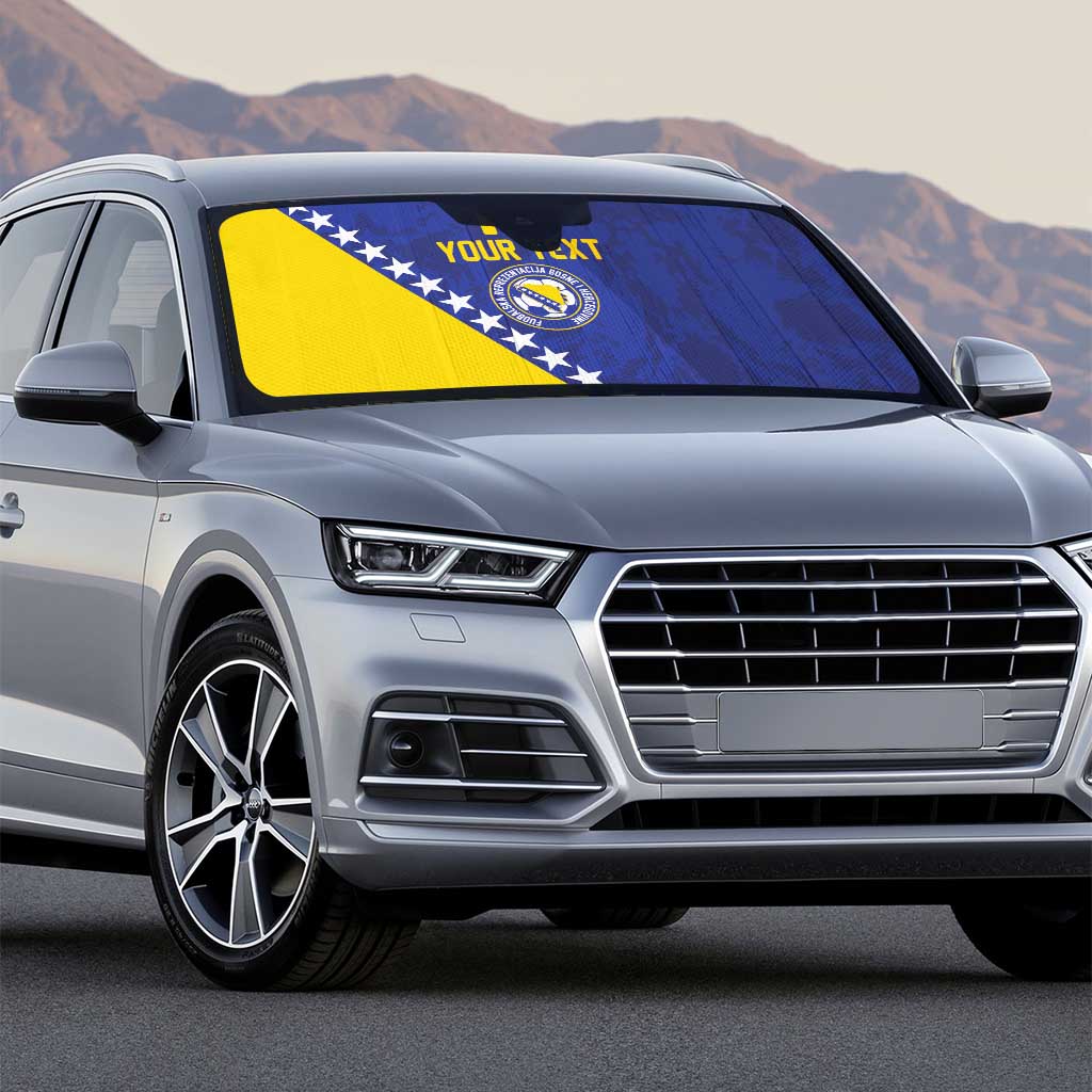 Custom Bosnia and Herzegovina Football Auto Sun Shade Go Champion Sporty Style - Wonder Print Shop