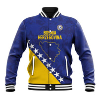 Custom Bosnia and Herzegovina Football Baseball Jacket Go Champion Sporty Style - Wonder Print Shop