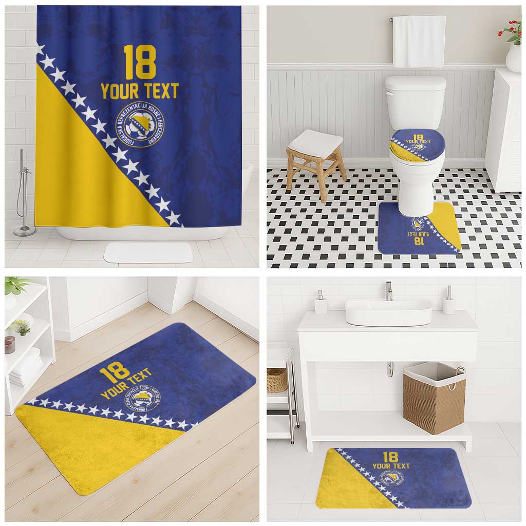 Custom Bosnia and Herzegovina Football Bathroom Set Go Champion Sporty Style - Wonder Print Shop