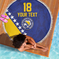 Custom Bosnia and Herzegovina Football Beach Blanket Go Champion Sporty Style - Wonder Print Shop