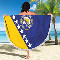 Custom Bosnia and Herzegovina Football Beach Blanket Go Champion Sporty Style - Wonder Print Shop