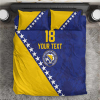 Custom Bosnia and Herzegovina Football Bedding Set Go Champion Sporty Style - Wonder Print Shop