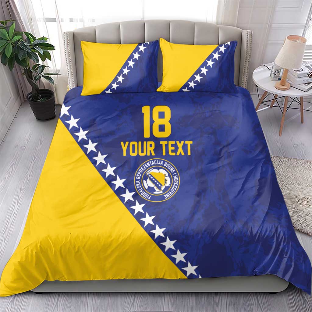 Custom Bosnia and Herzegovina Football Bedding Set Go Champion Sporty Style - Wonder Print Shop