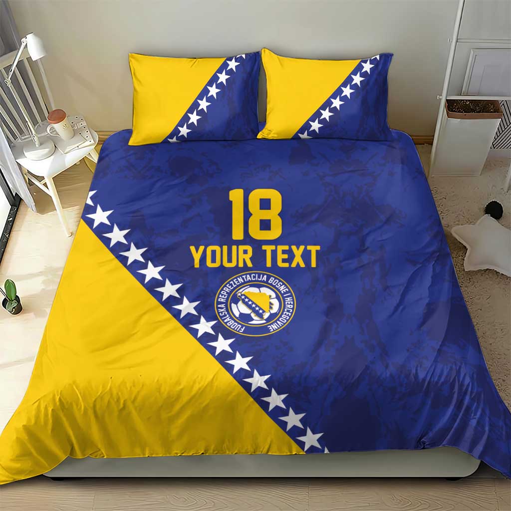 Custom Bosnia and Herzegovina Football Bedding Set Go Champion Sporty Style - Wonder Print Shop