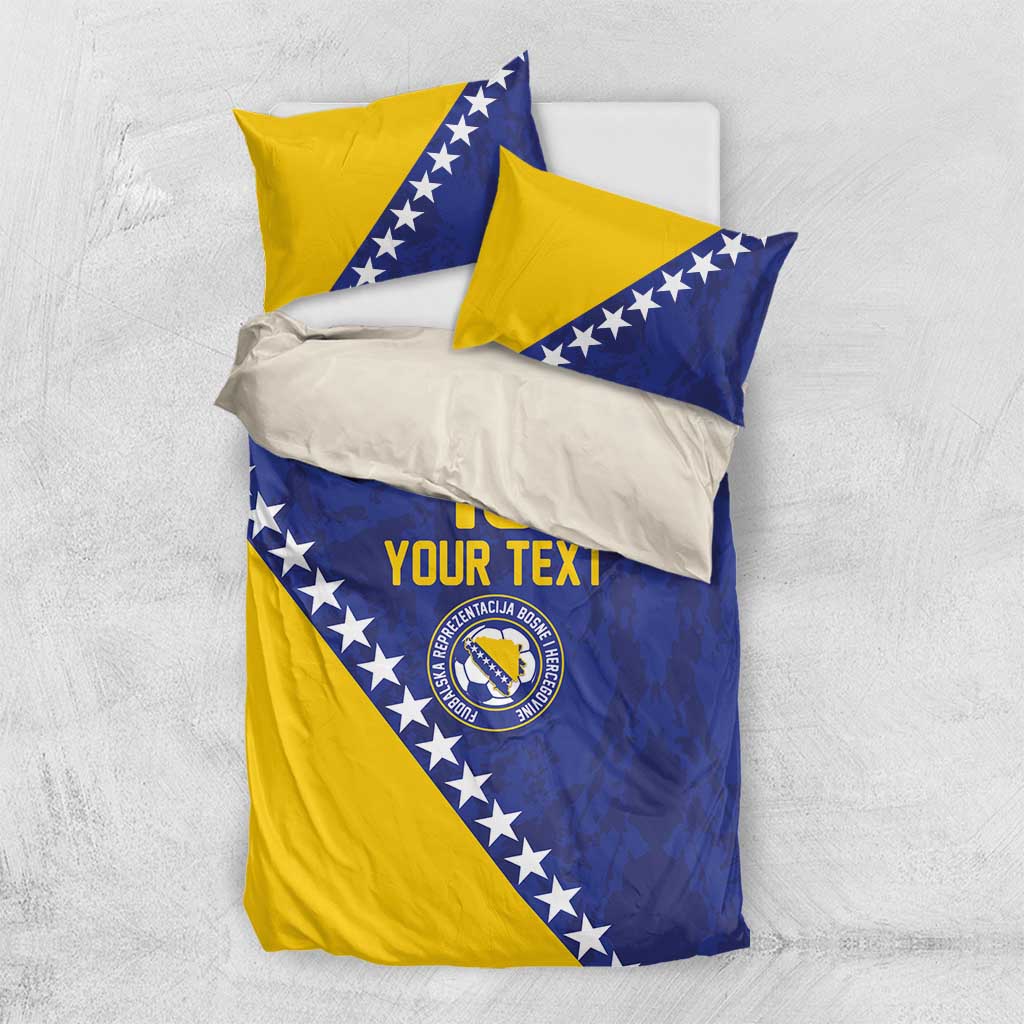 Custom Bosnia and Herzegovina Football Bedding Set Go Champion Sporty Style - Wonder Print Shop