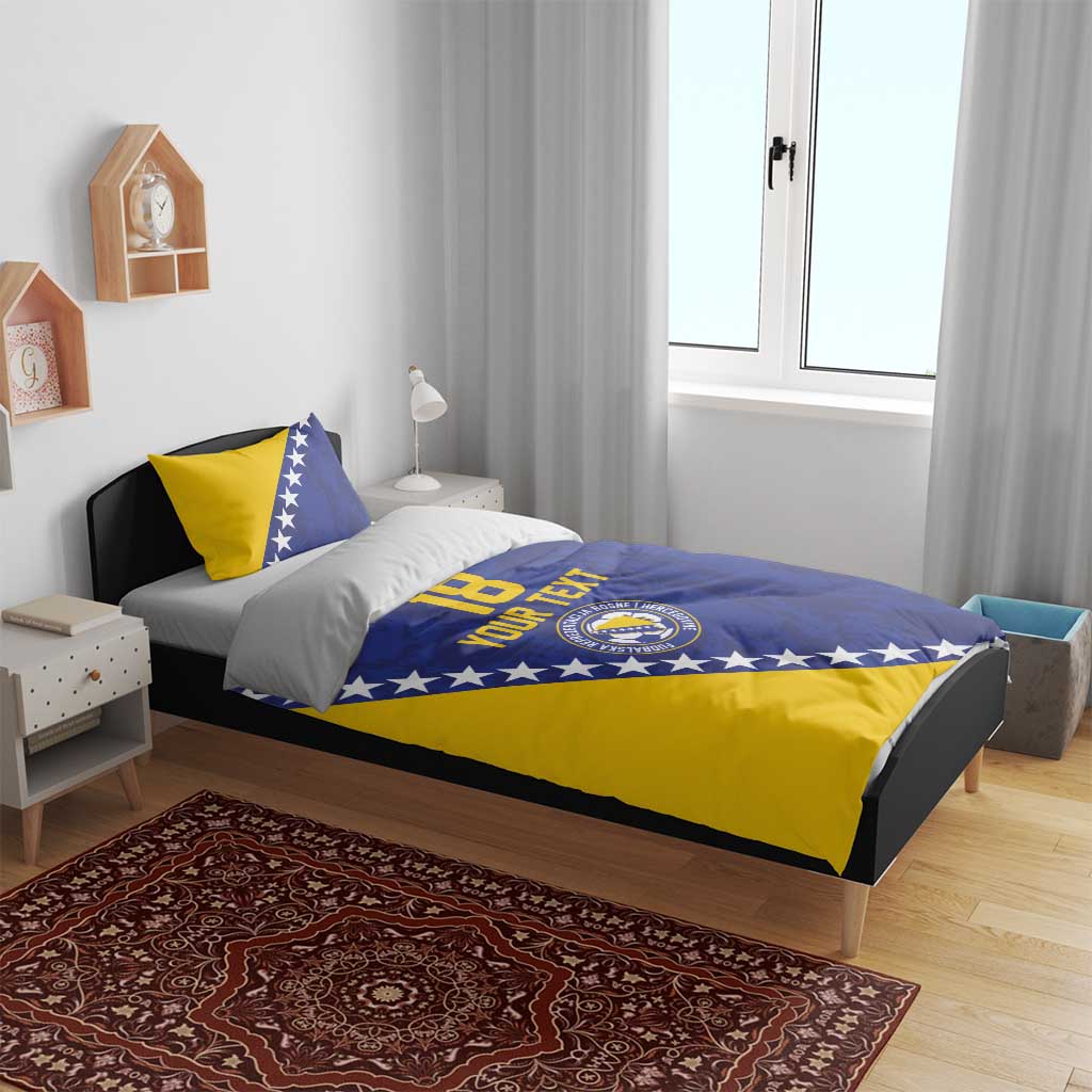 Custom Bosnia and Herzegovina Football Bedding Set Go Champion Sporty Style - Wonder Print Shop