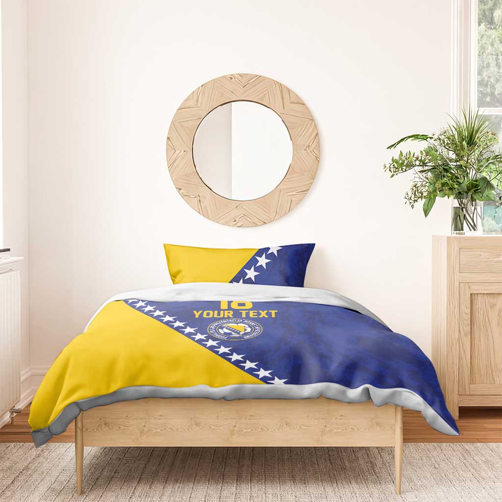 Custom Bosnia and Herzegovina Football Bedding Set Go Champion Sporty Style - Wonder Print Shop