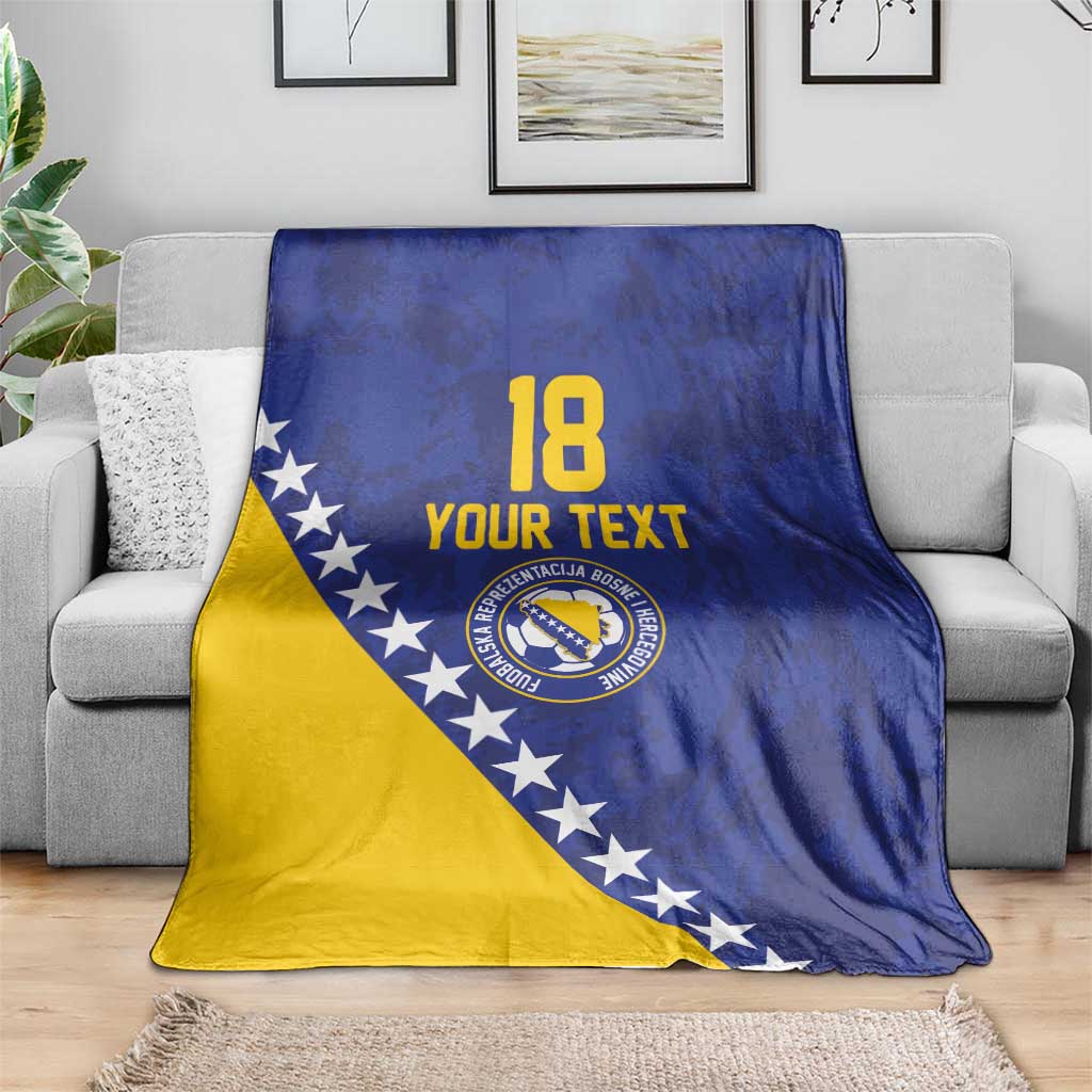 Custom Bosnia and Herzegovina Football Blanket Go Champion Sporty Style - Wonder Print Shop