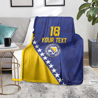 Custom Bosnia and Herzegovina Football Blanket Go Champion Sporty Style - Wonder Print Shop