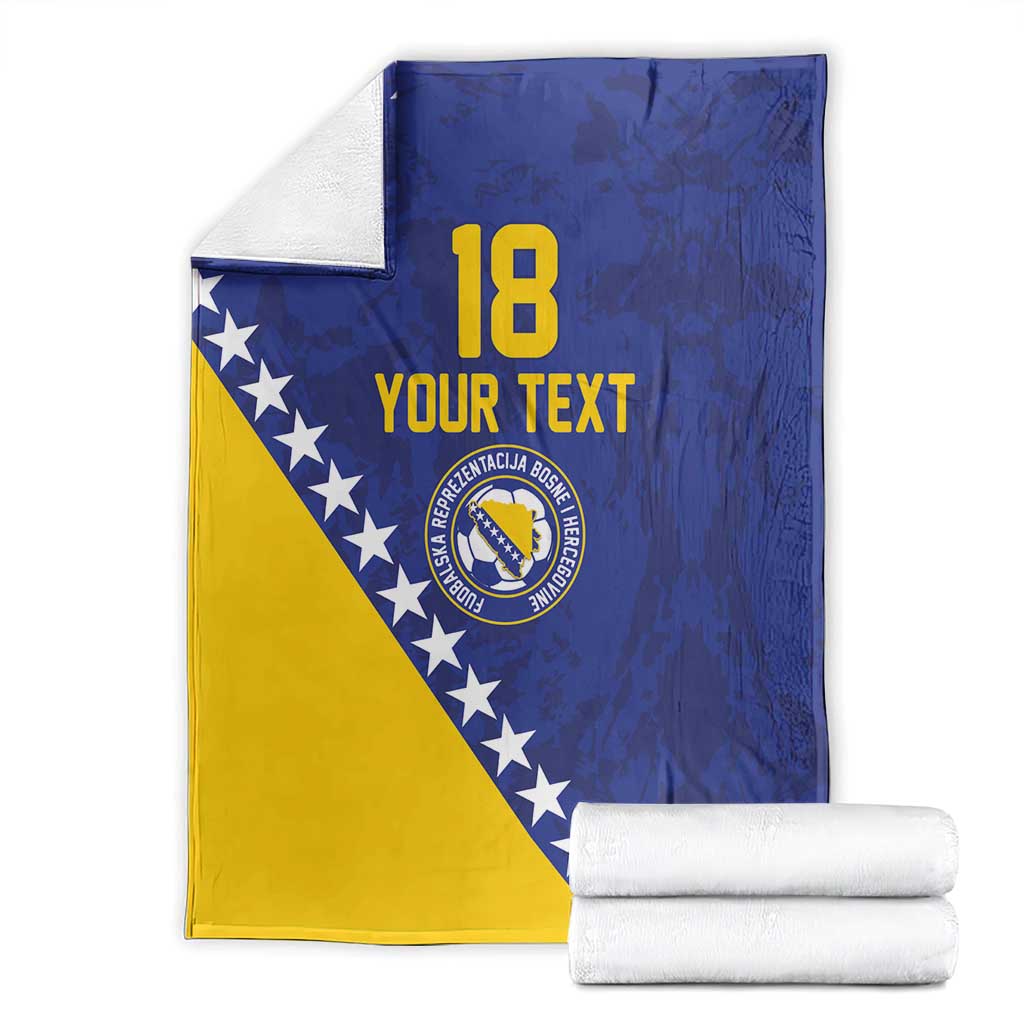 Custom Bosnia and Herzegovina Football Blanket Go Champion Sporty Style - Wonder Print Shop