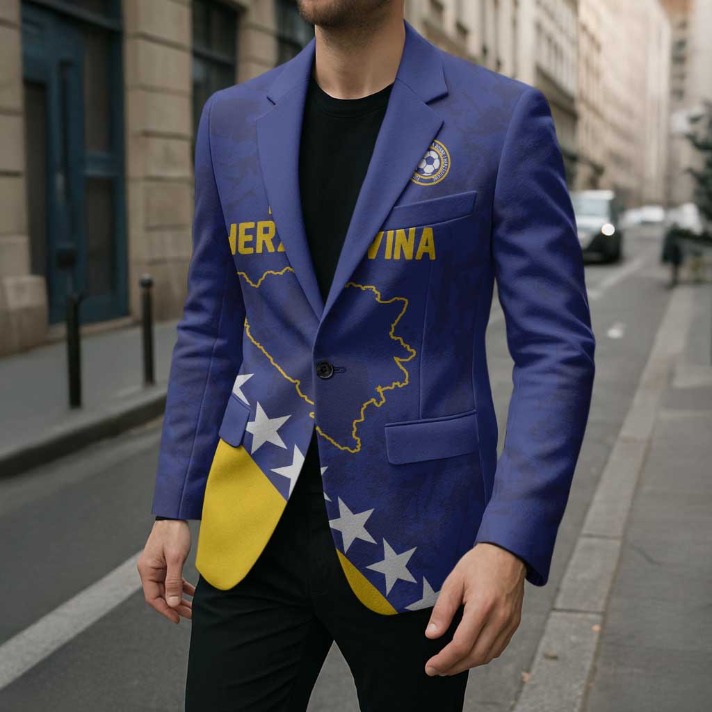 Custom Bosnia and Herzegovina Football Blazer Go Champion Sporty Style - Wonder Print Shop