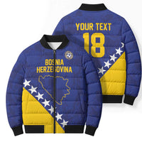 Custom Bosnia and Herzegovina Football Bomber Puffer Jacket Go Champion Sporty Style - Wonder Print Shop