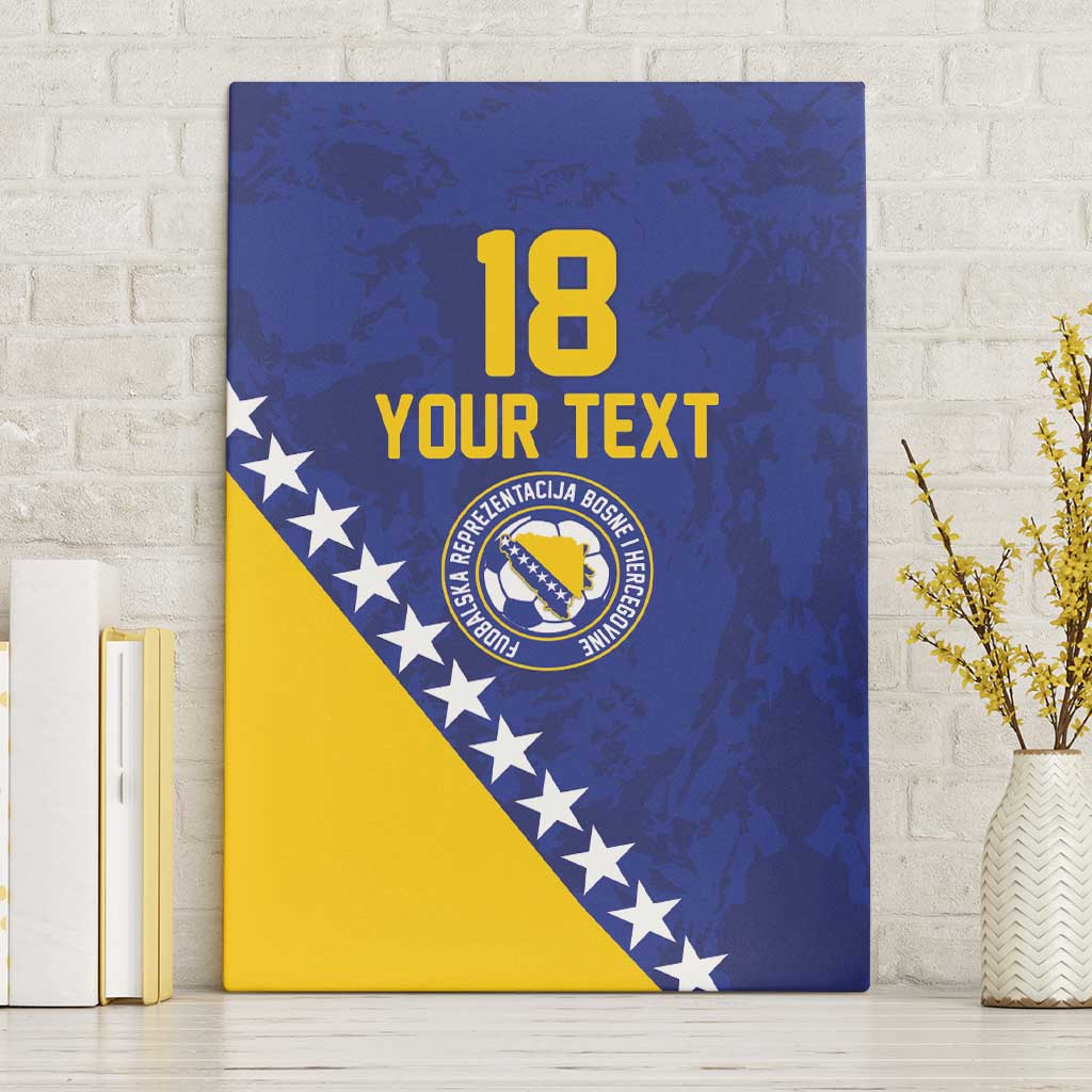 Custom Bosnia and Herzegovina Football Canvas Wall Art Go Champion Sporty Style - Wonder Print Shop