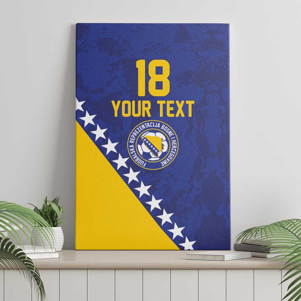 Custom Bosnia and Herzegovina Football Canvas Wall Art Go Champion Sporty Style - Wonder Print Shop