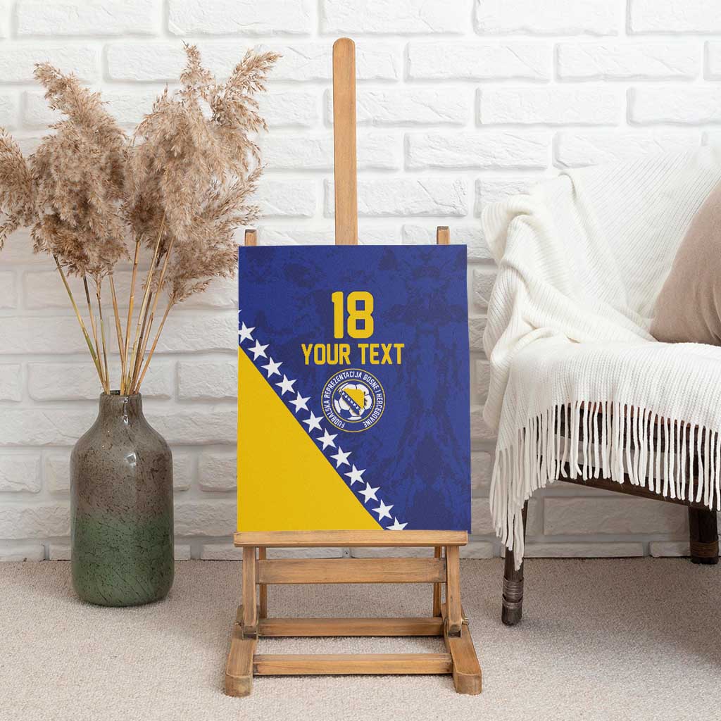 Custom Bosnia and Herzegovina Football Canvas Wall Art Go Champion Sporty Style - Wonder Print Shop