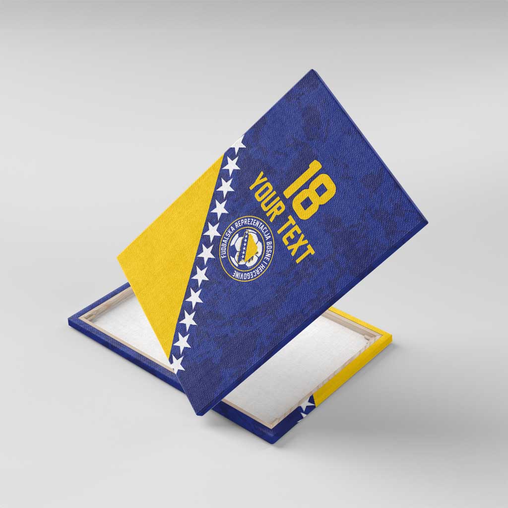 Custom Bosnia and Herzegovina Football Canvas Wall Art Go Champion Sporty Style - Wonder Print Shop