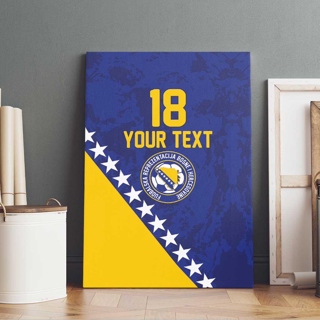 Custom Bosnia and Herzegovina Football Canvas Wall Art Go Champion Sporty Style - Wonder Print Shop
