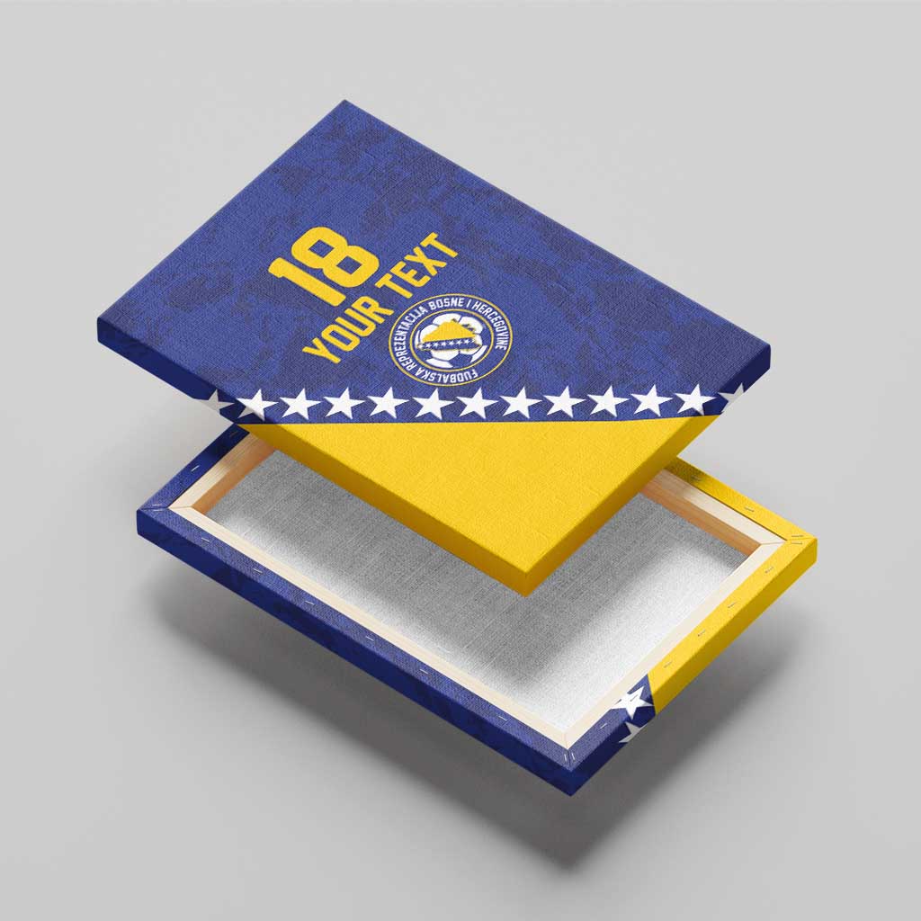 Custom Bosnia and Herzegovina Football Canvas Wall Art Go Champion Sporty Style - Wonder Print Shop