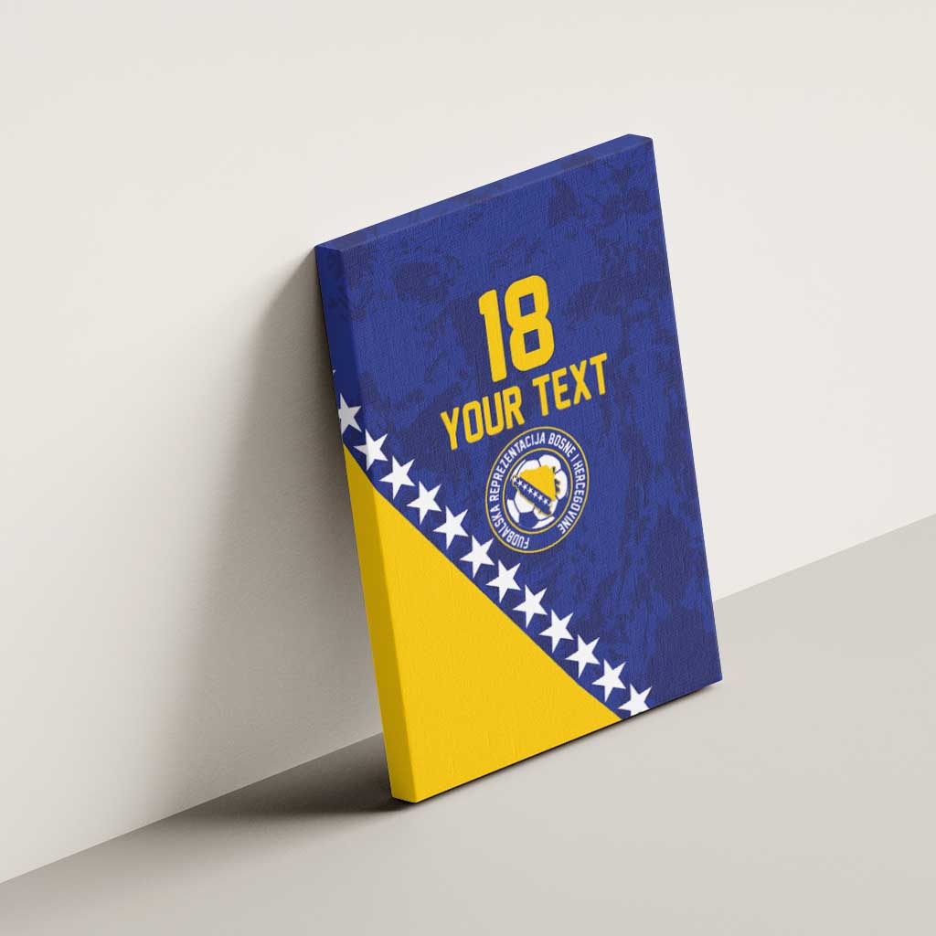 Custom Bosnia and Herzegovina Football Canvas Wall Art Go Champion Sporty Style - Wonder Print Shop