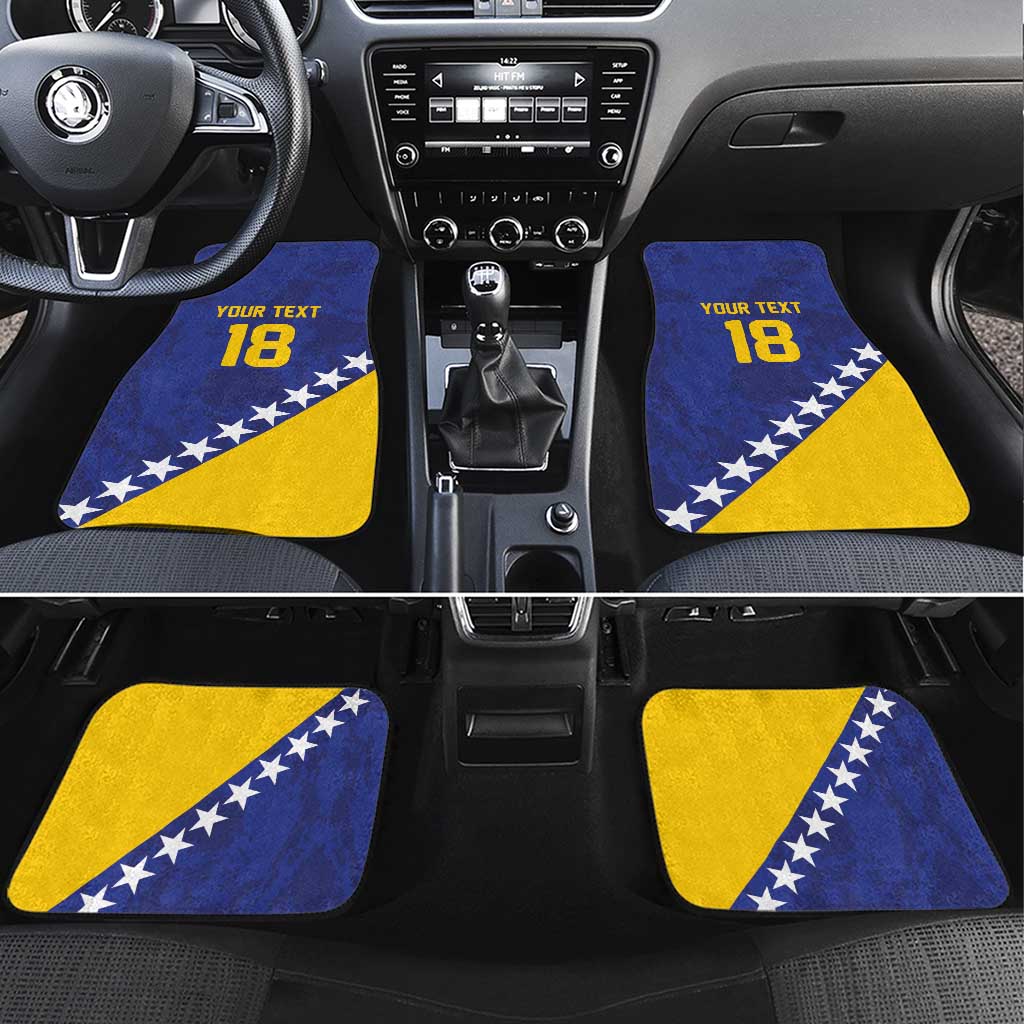 Custom Bosnia and Herzegovina Football Car Mats Go Champion Sporty Style - Wonder Print Shop