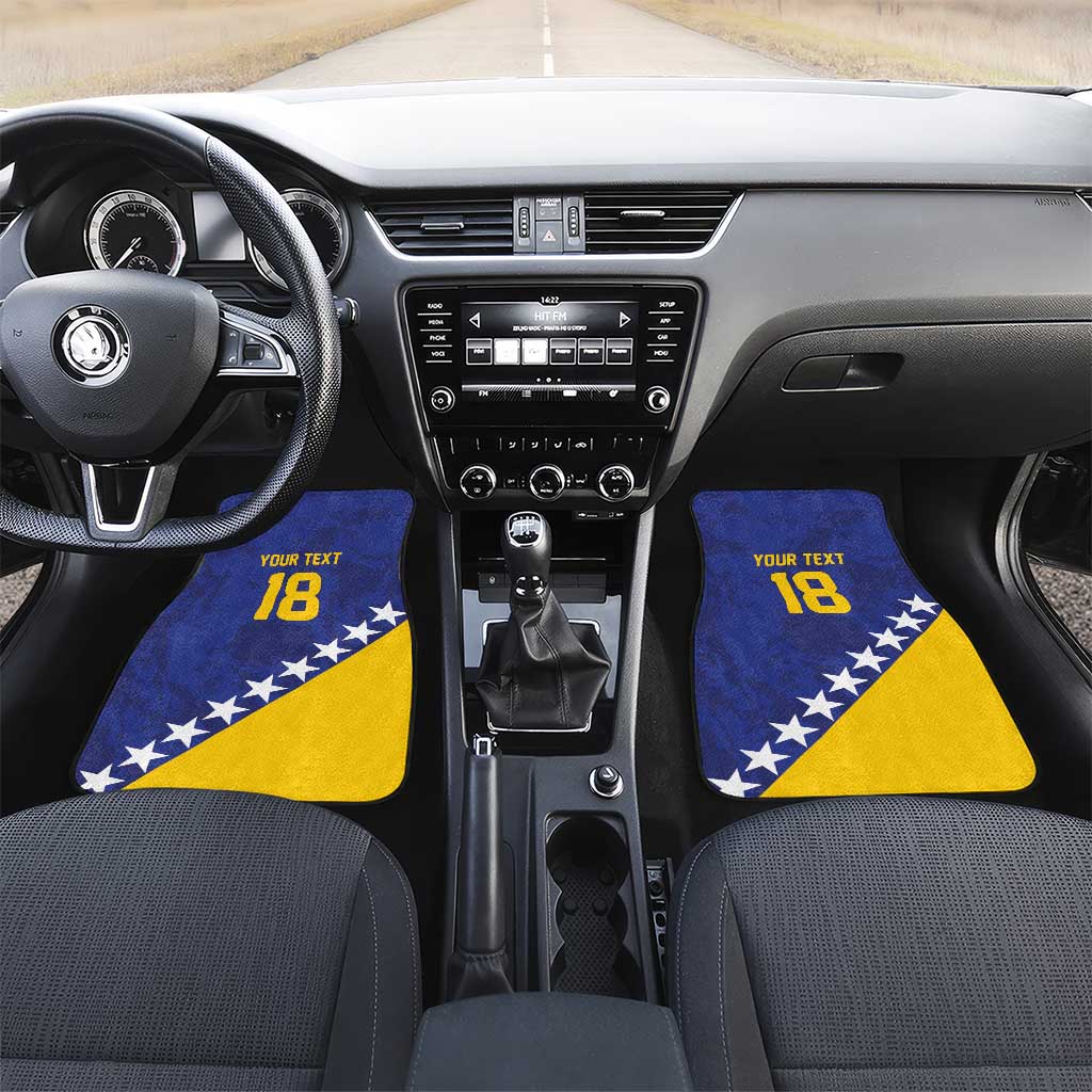Custom Bosnia and Herzegovina Football Car Mats Go Champion Sporty Style - Wonder Print Shop