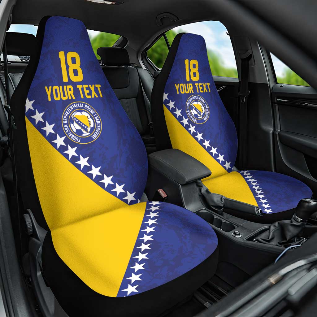 Custom Bosnia and Herzegovina Football Car Seat Cover Go Champion Sporty Style - Wonder Print Shop