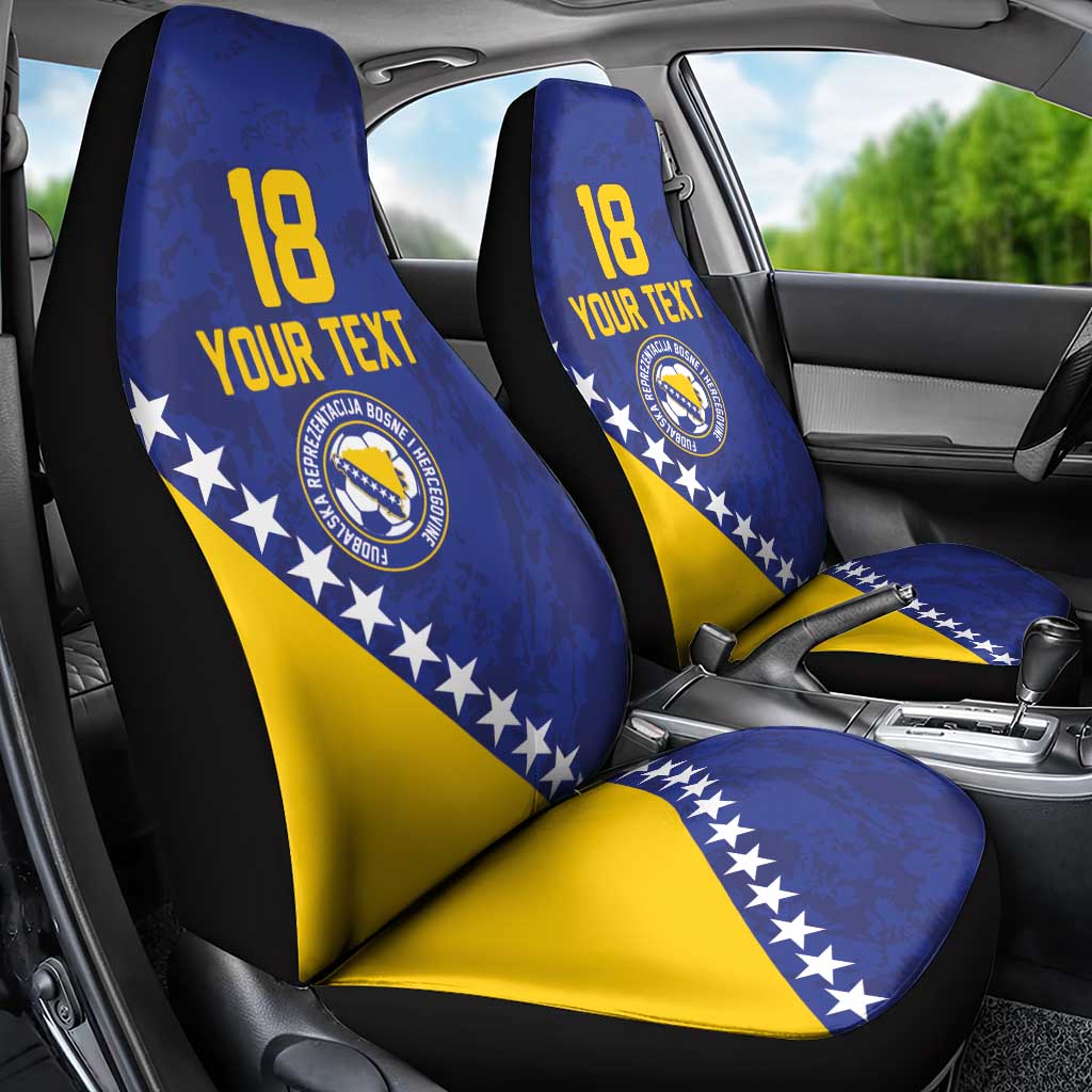 Custom Bosnia and Herzegovina Football Car Seat Cover Go Champion Sporty Style - Wonder Print Shop