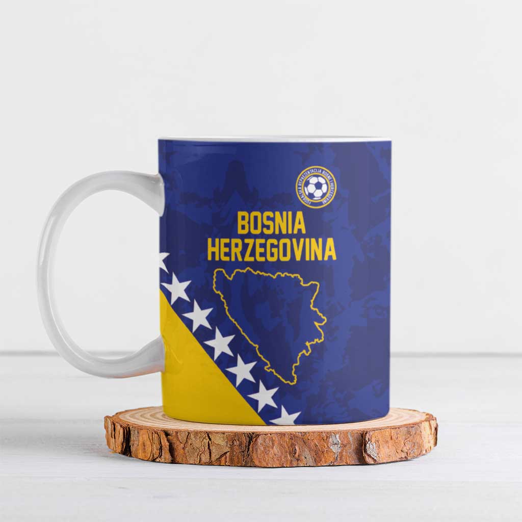 Custom Bosnia and Herzegovina Football Ceramic Mug Go Champion Sporty Style - Wonder Print Shop