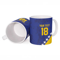 Custom Bosnia and Herzegovina Football Ceramic Mug Go Champion Sporty Style - Wonder Print Shop