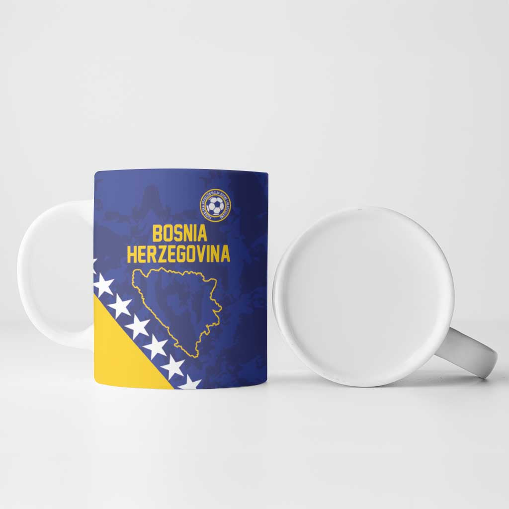 Custom Bosnia and Herzegovina Football Ceramic Mug Go Champion Sporty Style - Wonder Print Shop