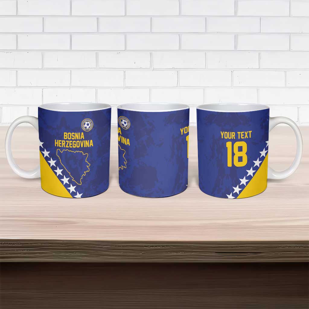 Custom Bosnia and Herzegovina Football Ceramic Mug Go Champion Sporty Style - Wonder Print Shop