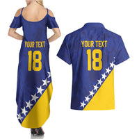 Custom Bosnia and Herzegovina Football Couples Matching Summer Maxi Dress and Hawaiian Shirt Go Champion Sporty Style - Wonder Print Shop