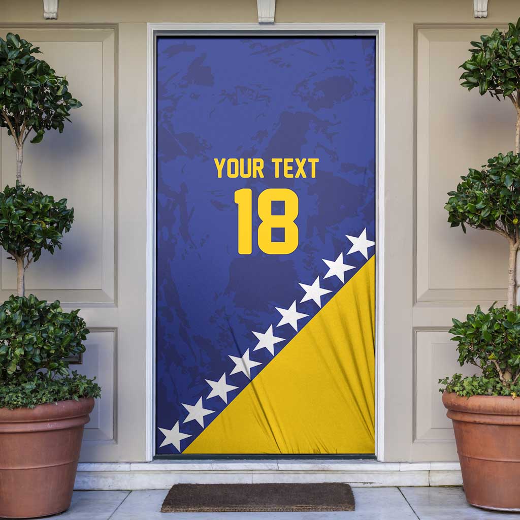 Custom Bosnia and Herzegovina Football Door Cover Go Champion Sporty Style - Wonder Print Shop