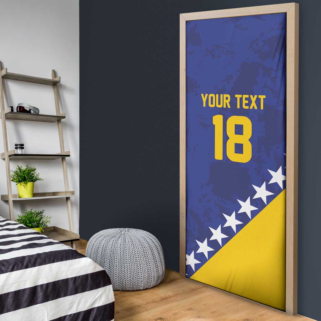 Custom Bosnia and Herzegovina Football Door Cover Go Champion Sporty Style - Wonder Print Shop