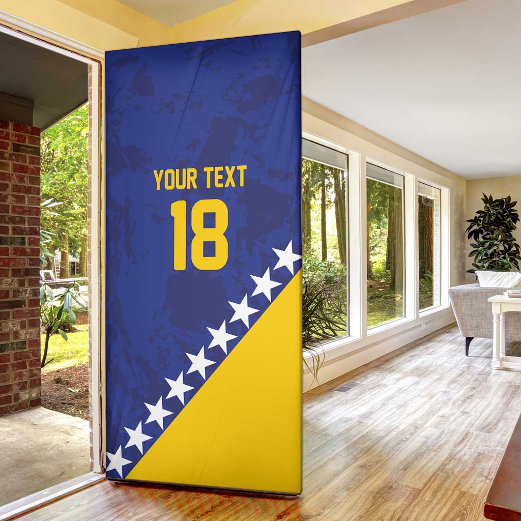 Custom Bosnia and Herzegovina Football Door Cover Go Champion Sporty Style - Wonder Print Shop
